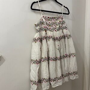 Samant Chauhan - Anthropologie - Floral Embroidered mini Dress - White- large